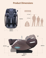 RELX 2025 Massage Chair Full Body, 15 Modes Zero Gravity SL-Track Shiatsu Massage Chair Built-in Heat System, Airbag Massage with Body Scan, Deep Yoga Stretch, Calfrest Extension and AI Control(Brown) RELX