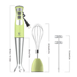 Immersion Hand Blender, UTALENT 3-in-1 8-Speed Stick Blender with Milk Frother, Egg Whisk for Coffee Milk Foam, Puree Baby Food, Smoothies, Sauces and Soups - Green UTALENT