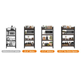 Bakers Rack with 4-Tier Adjustable Wood Shelves, Heavy-Duty Metal Frame Kitchen Shelf Organizer, Microwave Stand for Kitchen, Living Room, Apartments, 25.6" Wider Sailret