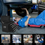 Kirmosal 13 Drawer Tool Chest,Toolbox with Wheels, Rolling Tool Cabinets with Drawers, Top Detachable Tool Chest with Hooks Handles for Workshop Mechanical Garage - Black Kirmosal