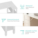 Lufeiya White L Shaped Computer Desk with Drawers & Storage Shelves, 47 Inch Corner Desk with Power Outlet for Home Office Bedroom, L-Shaped Teen PC Desks with Fabric Drawer, White Lufeiya