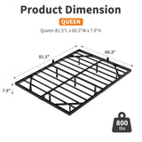 HOMBCK Floating Bed Frame Queen with LED Lights, Modern Metal Platform Bed Frame Queen Size, Heavy Duty Steel Slats Support, No Box Spring Needed, Noise Free, Easy Assembly, Black HOMBCK