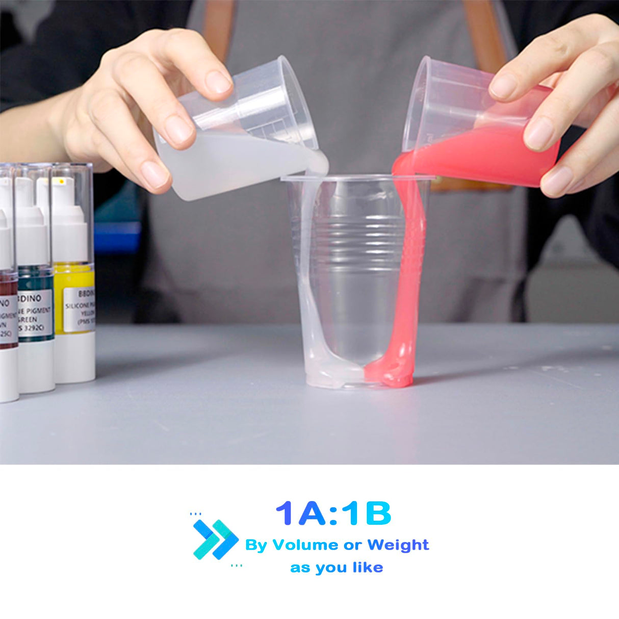 Silicone Mold Making Kit - Translucent Silicone for Mold Making 20A - Platinum Liquid Mold Making Silicone 2 Gallons with Tools Kit- 1:1 by Volume - Ideal for Resin Molds, Silicone Molds, Soap Molds BBDINO