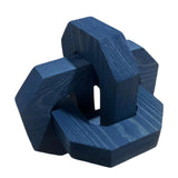 GUDAGUU Coffee Table Decor -3 Link Wood Knot Decor Farmhouse Wood Chain Link Decor Shelf Decor Table Books Hand Carved Artistic Home Decoration for Modern Boho Shabby Homestay (Navy Blue) GUDAGUU