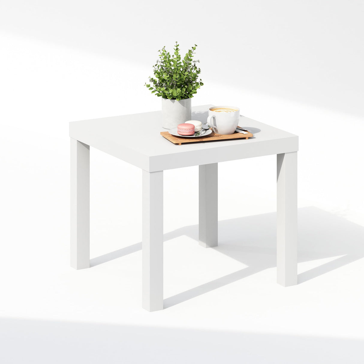 Furinno Simple Square Coffee Table, Side Table, White Furinno