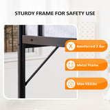 VINGLI Loft Bed Full Size with Flat Rungs for Adults, Kids and Young Teens, No Box Spring Required,Heavy Duty Metal Slat Support VINGLI