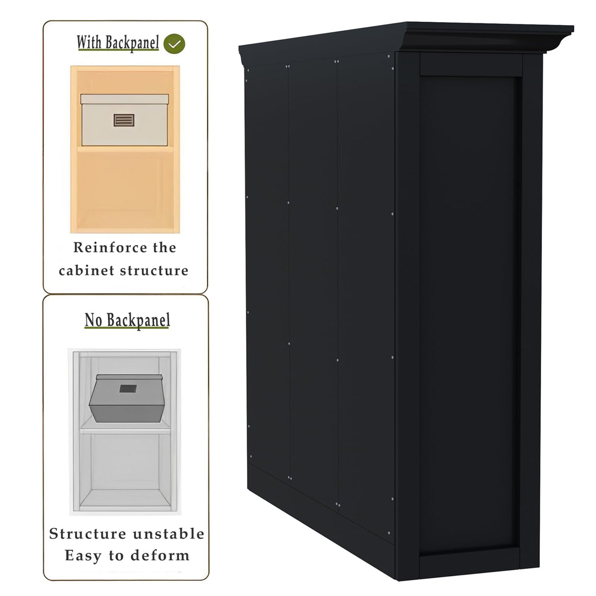 Stylish Black 3-Tier Cube Storage Bookcase with Base by OSCHF OSCHF