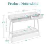 Best Choice Products Mid-Century Modern Console Table, Sofa Table, Accent Furniture for Hallway, Living Room, Entryway Foyer Space-Saving w/Cubby, Drawer, Lower Storage Shelf - White Best Choice Products
