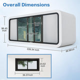 Walkmax Luxury modern prefab cabin - 19ft mobile capsule with bedroom, kitchen and bathroom, storm resistant prefab cabin -15 typhoon and 10 earthquake proof mobile cabin for travel and outdoor living WalkMax