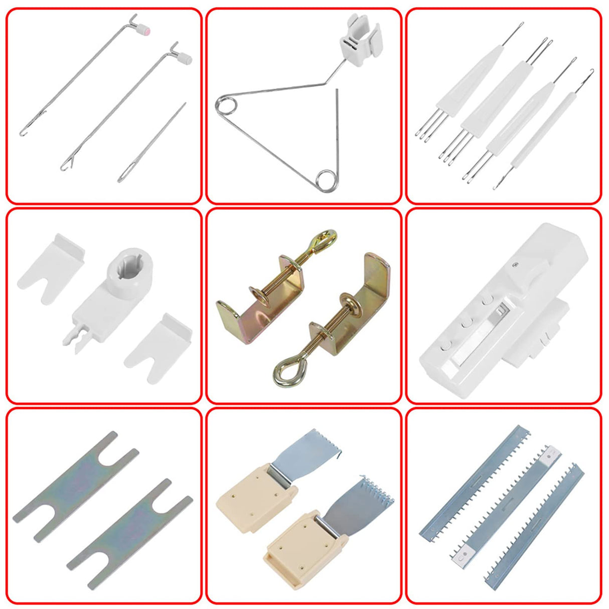 LK150 6.5mm Mid Gauge Plastic Domestic Knitting Machine Includes Yarn Needles Accessories for Adults/Kids Walfront