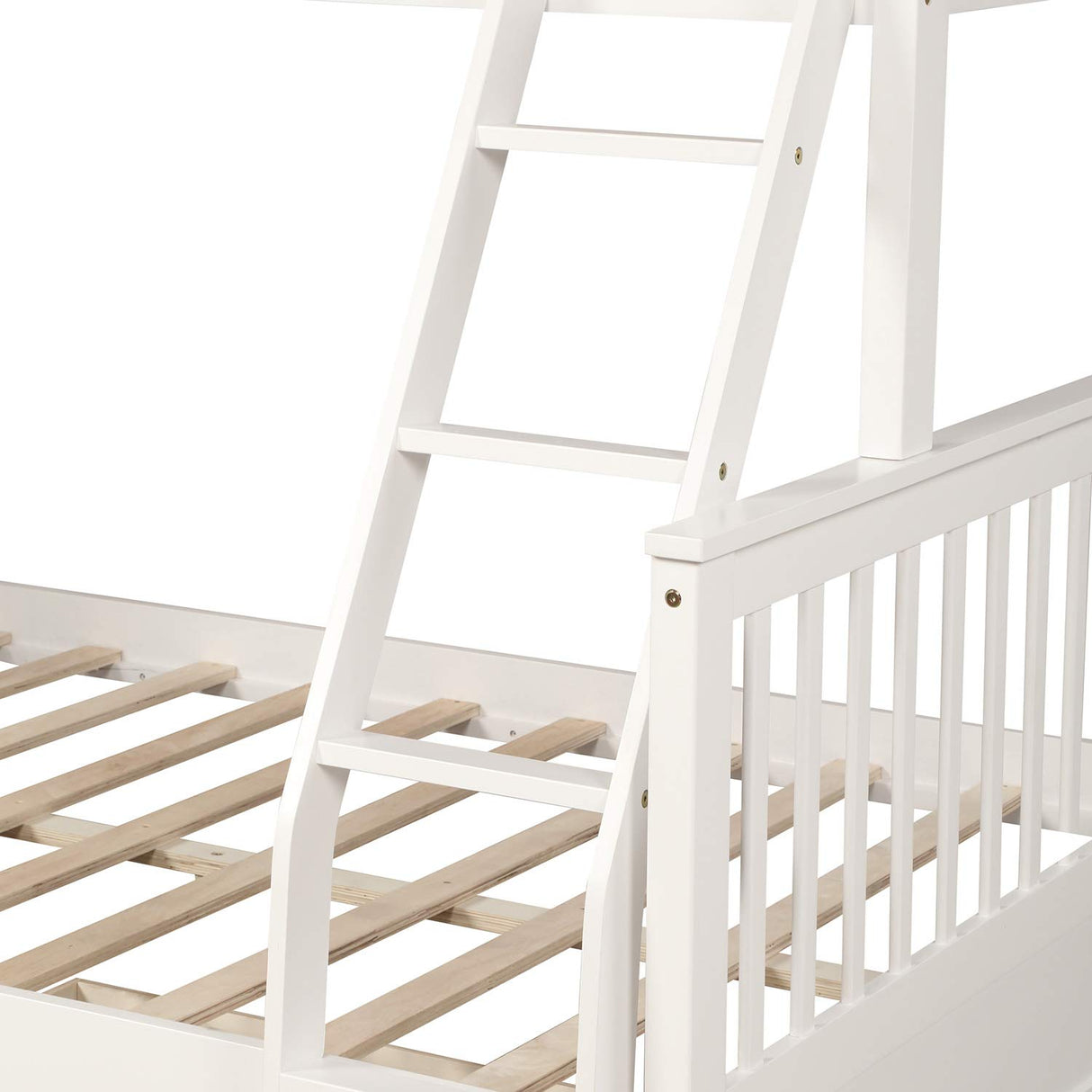 Harper & Bright Designs Twin Over Full Bunk Bed with Storage Drawers in White Harper & Bright Designs