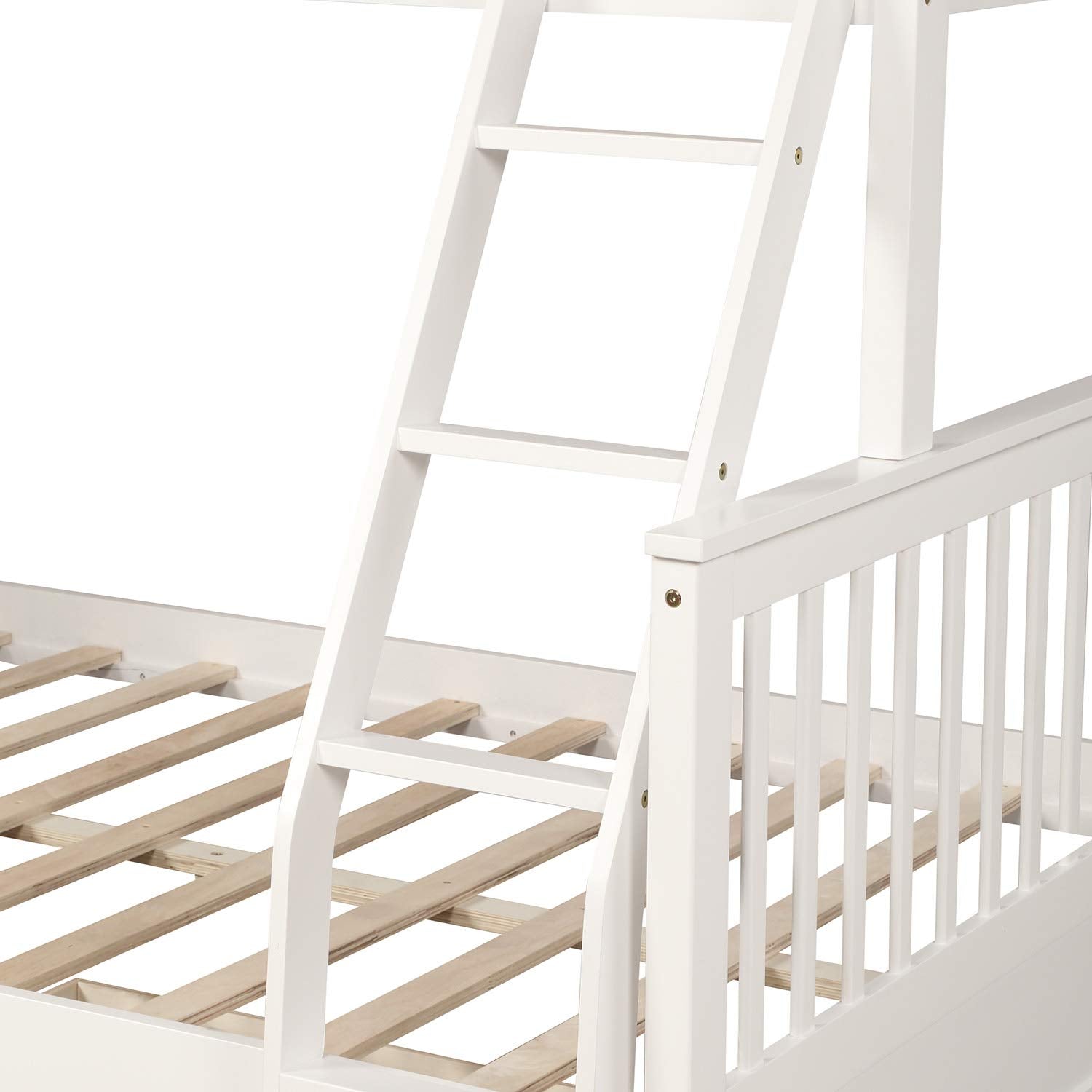 Harper & Bright Designs Twin Over Full Bunk Bed with Storage Drawers in White - WoodArtSupply