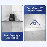 Bernkot 10'' Corner Shower Shelf 2PCS, 304 Stainless Steel Grout in Shelves for Tiled Wall, Recessed Bathroom Shelves, No Drilling Needed (10'', Silver) Bernkot