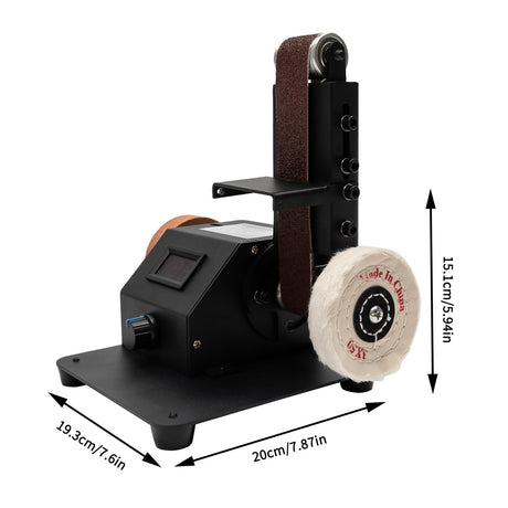YIYIBYUS Mini Electric Belt Sander Polishing Grinding Knife DIY Sharpener Machine Sharpener w/Belts Adjustable Speed Table Top Grinder Polisher for DIY Wood Sanding Tool Metal Knife Leather YIYIBYUS