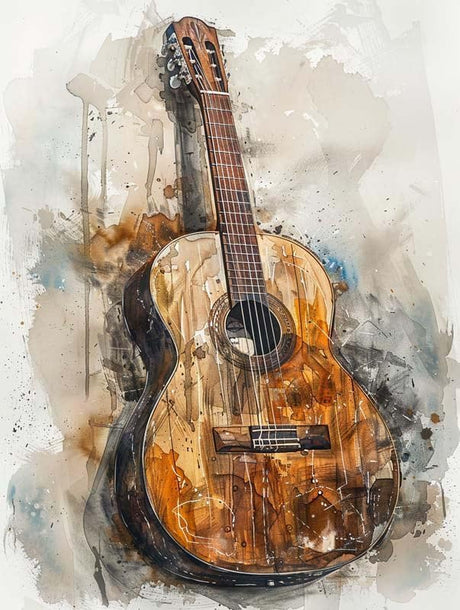 Pavemlo 5D Diamond Art Kits for Adults Guitar, Full Drill Diamond Art Pictures Paint with Diamonds, DIY Cross Stitch Jewel Art Rhinestone Craft for Home Wall Decor (12x16inch)@z317 Pavemlo