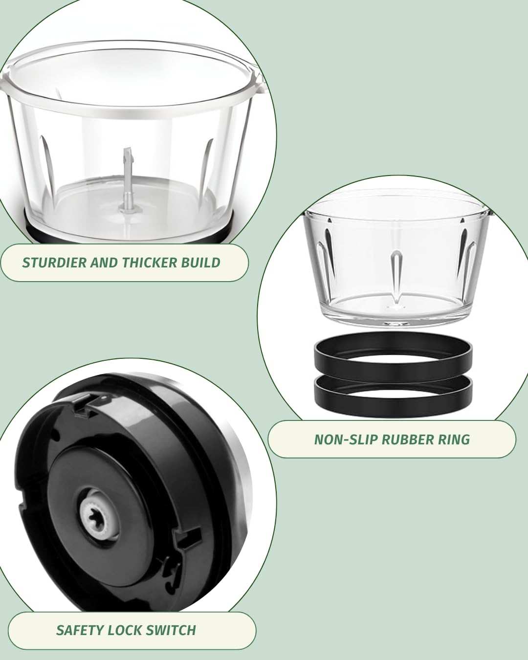 Food Processor 500W, electric chopper for kitchen meat processor, food processor 8 cup - 2L vegetable chopper stainless steel - food processor small - food chopper electric, food grinders electric Homeylon