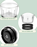 Food Processor 500W, electric chopper for kitchen meat processor, food processor 8 cup - 2L vegetable chopper stainless steel - food processor small - food chopper electric, food grinders electric Homeylon