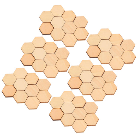 TEHAUX 100pc Hexagon Hexagram para Cuartos Wedding Ornament DIY Crafts Beehive Decor Bee Hive Decor Wood Hanging Slices Wood Paint Cutouts Mini Disc Wooden Sign Gift Tag Bamboo TEHAUX