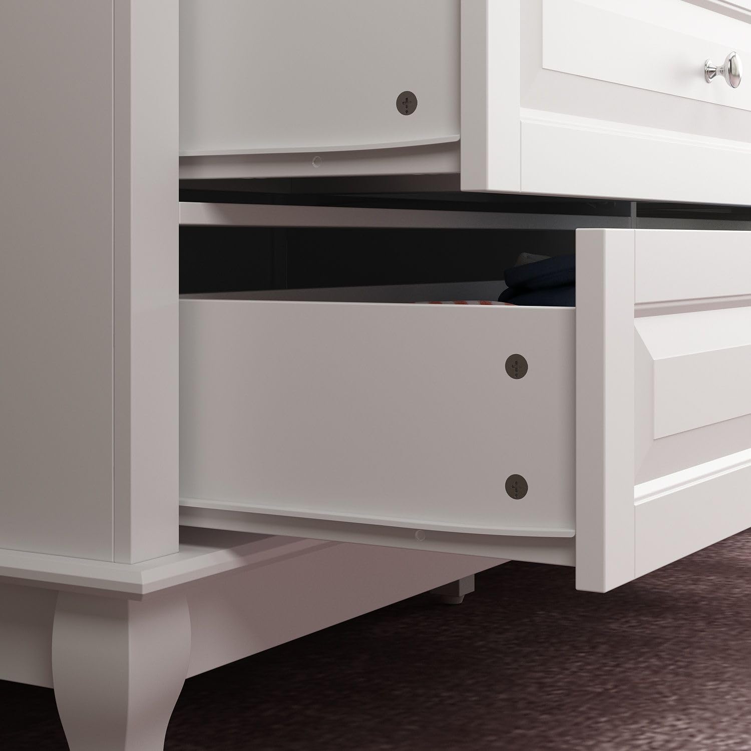 MOUMON Chest of Drawers 9 Drawer Dresser, Modern Contemporary Dresser with Sliver Handles, Wooden Legs, 9 Drawer Cabinet White Dresser for Bedroom (55.1”W x 15.7”D x 37”H) - WoodArtSupply