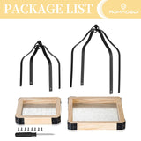 Romadedi Farmhouse Candle Lantern Decorative: Set of 2 Rustic Wood Candle Holder for Home Decor Living Dining Room Kitchen Fireplace Mantle Decorations Christmas Table Centerpiece Romadedi