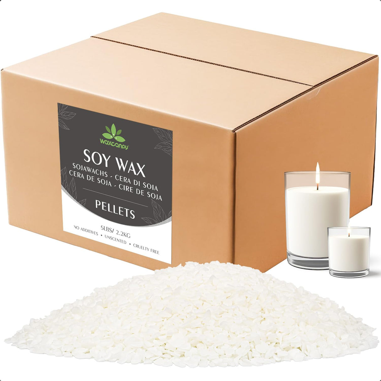 Soy Wax, Waxcanpy Natural Candle Wax, Organic Soy Wax for Candle Making from Farm, No Additives, Harmless and Pure (5lb) Waxcanpy