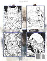 Wolf Coloring Book for Adults: 50 Beautiful Greyscale Coloring Pages for Relaxation and Stress Relief Majosta