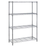 BestOffice | 4-Tier Wire Storage Shelves | 36x14x54 | Chrome | with Adjustable Racks | Heavy-Duty Metal Shelf, Holds Upto 1000 lbs | No-Tool Assembly | Ideal for Home & Garage Shelving BestOffice