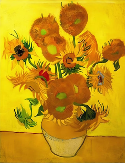 NIHO-JIUMA Diamond Painting Kits Van Gogh's Sunflower, DIY 5D Full Drill Diamond Art Gift for Adult/Teen, Home Decoration (30x40cm/12x16inches)