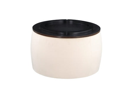 25'' Round Ottoman with Storage, Modern Velvet Circle Ottoman with Wooden Lid, Living Room Couch Side Table for Low Tea, Square Foot Stool Included (Beige) Tassullo