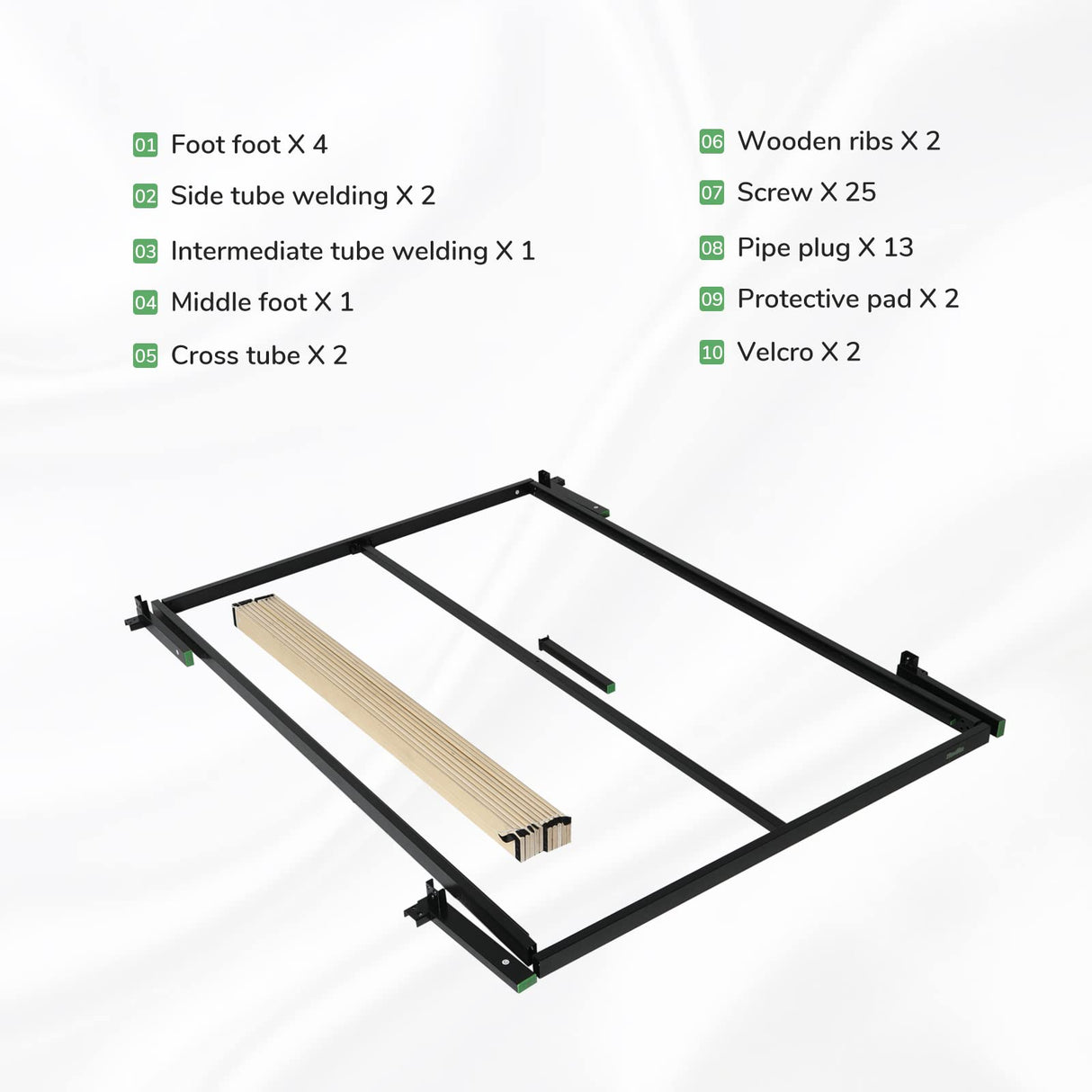 Novilla 14 Inch Queen Size Bed Frame, Metal Bed Frame with Storage,Queen Platform Bed Frame No Box Spring Needed, Wooden Slats Support, Heavy Duty, Easy Assembly, Black Novilla