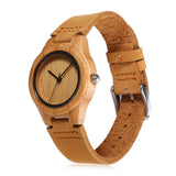 CUCOL Womens Wooden Bamboo Watches Leather Strap with Gift Box CUCOL