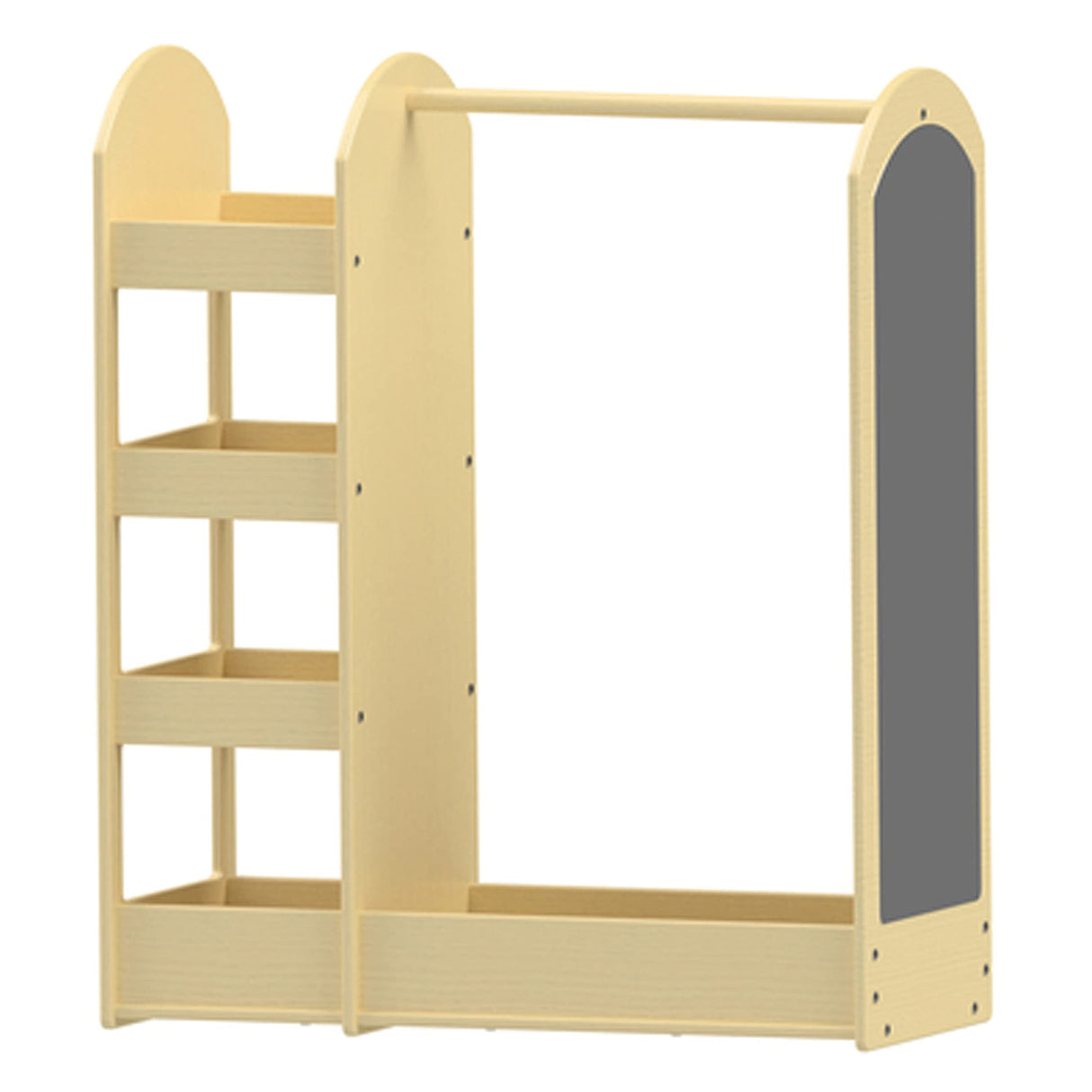 Contender Wooden Kids Fashion Pretend Dress-Up Station, Toddlers Clothing and Shoes Closet, Montessori Kids Room Furniture with Mirror & Side Hooks for Costume Storage Contender