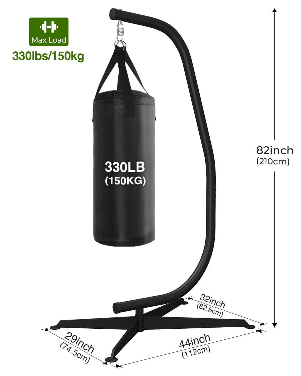 GREENSTELL Hammock Swing Stand, Hanging C-Stand with Spring Hook, for Indoor, Outdoor, Sturdy Hanging Stand Max Load 330lbs GREENSTELL