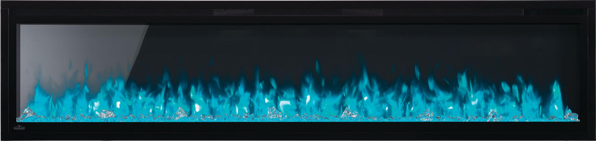 Napoleon Entice 72 - NEFL72CFH - Wall Hanging Electric Fireplace, 72-in, Black, Glass Front, Glass Crystal Ember Bed, Multiple Flame Colors, Remote Included Napoleon