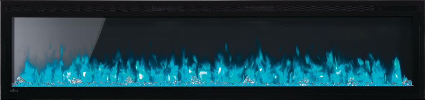 Napoleon Entice 72 - NEFL72CFH - Wall Hanging Electric Fireplace, 72-in, Black, Glass Front, Glass Crystal Ember Bed, Multiple Flame Colors, Remote Included