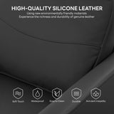 LIKIMIO Recliner Chair, 360° Swivel High-Back Faux Leather Rocking Chair with Upholstered Comfort, Single Sofa for Nursery, Living Room, Black LIKIMIO