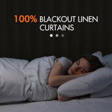 MIULEE 100% Blackout Curtains 108 Inch Long 2 Panels Set for Bedroom, Thick Luxury Faux Linen Black Out Curtain Room Darkening Back Tab Pleat Window Textured Drapes with Hooks for Living Room, Beige MIULEE