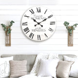 ALNHF 24 Inch Inspritional Silent Quartz Clock,White Distressed Shiplap Farmhouse Wooden Wall Clocks for Indoor Decor ALNHF