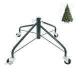 ELFJOY Christmas Tree Stand with Swivel Caster Wheels for 3-7ft. Artificial Tree Base 17inch, Christmas tree iron stand, 7/8inch inner diameter, Movable Tree Base, Green Tree Stand (Green) ELFJOY