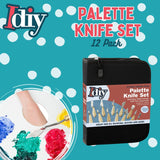 Palette Painting Knife Set 12 Pack with Carrying Case- Stainless Steel Art Paint Knives Sculpt Pro