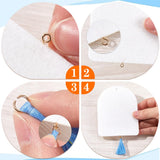 SOFPLATE 40Pcs Sublimation Air Freshener Blanks Car Scented Sublimation Blanks Products Accessories Arch Rectangle Round Felt Heat Tranfer Printing with 40pcs Tassels Bags Cord for Home Hanging Decor SOFPLATE