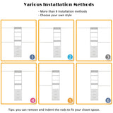 Closet System with Drawers, 5FT-8FT Custom Closet Organizer System 99" Walk in Wood Closet Storage System with 4 Expandable Hanging Rods Wall Mount White Dilando