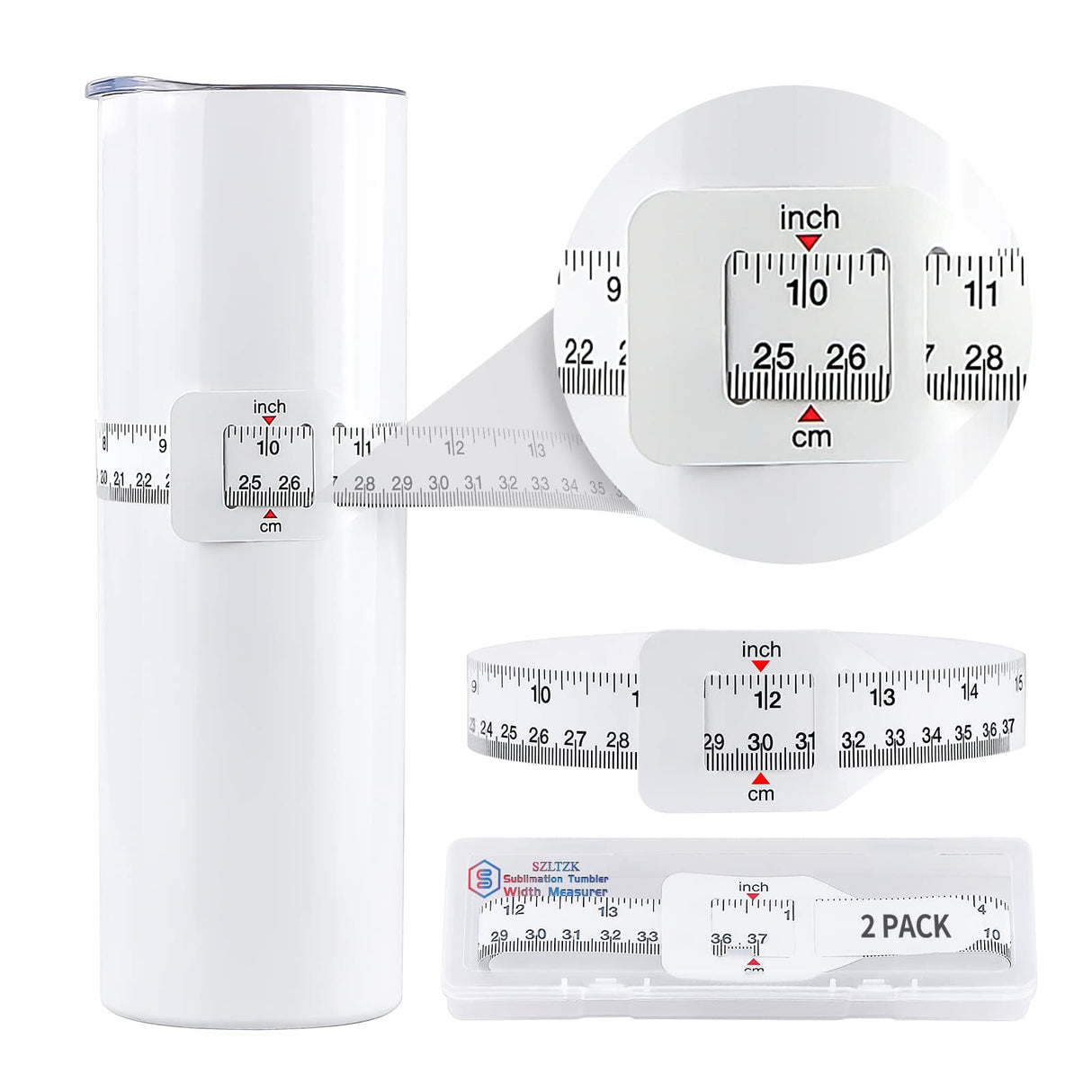 2 Pack Sublimation Blanks Tumblers Width Measurer, Easily Measure The Height and Width of Your Sublimation Tumblers, Use for Heat Press Sublimation Blanks Tumblers Skinny Straight Cup SZLTZK