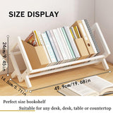 Fox Claw Wood Tilting Bookcase in Living Room/Home/Office, Desktop Book Shelf Organizer Bookshelves Storage Rack for CDs/Magazine/Books Display (White, 19.68"-L) Fox Claw