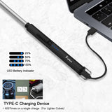 SUPRUS Electric Candle Lighter USB Type C Rechargeable Lighter Steel Shell & Hanging Hook with 360° Flexible Neck (Black) SUPRUS