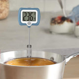 KT THERMO Digital Candy Thermometer, LCD Instant Read Food Meat Thermometer with 10" Probe and Pot Clip for Candy Making, Kitchen Accessories, Baking Tools（Blue） KT THERMO