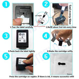 JETSIR 4 Color Ink Refill kit for HP 950 951 932 933 60 61 952 902 901 62 63 21 22 920 940 934 564 711 970 971 94 95 96 Ink Cartridge (2 Black 1 Cyan 1 Magenta 1 Yellow) 100ML x5 Bottle with Syringe JETSIR