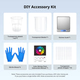 ANYCUBIC DIY Color Mixing 3D Printer Resin Set for LCD 3D Printing, Including 3D Resin 6 Colors, Dropper, Beaker, Disposable Plastic Cups, Nitrile Gloves, Electronic Scale (Without Battery) ANYCUBIC