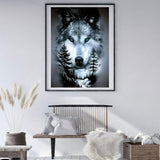 MOMDEDP Wolf Diamond Art Kits for Adults,DIY Animal Diamond Painting Kits for Adults Beginners,5D Full Drill Diamond Dots with Diamond Gem Art and Crafts for Home Wall Decor 12x16inch MOMDEDP
