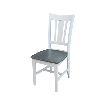 IC International Concepts Chairs Dining Table Set, White/Heather Gray - WoodArtSupply